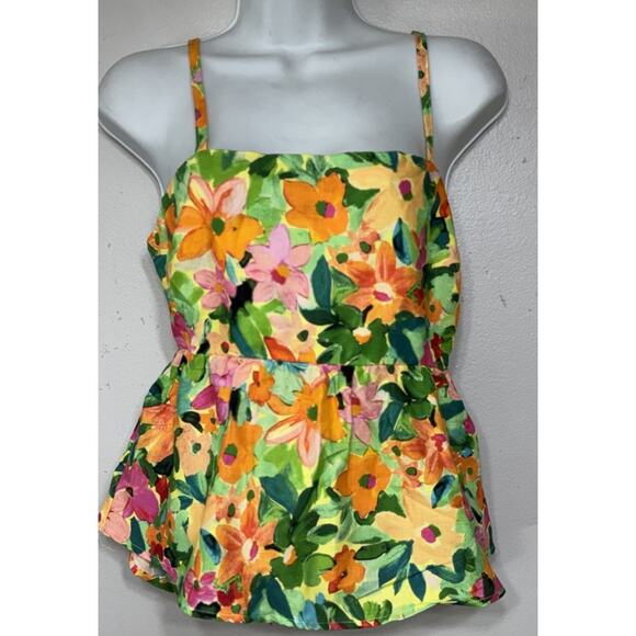 Sanctuary Tops - Sanctuary Cami Floral Print Tiered Top Shirt Linen Blend Women’s Size XXS NEW
